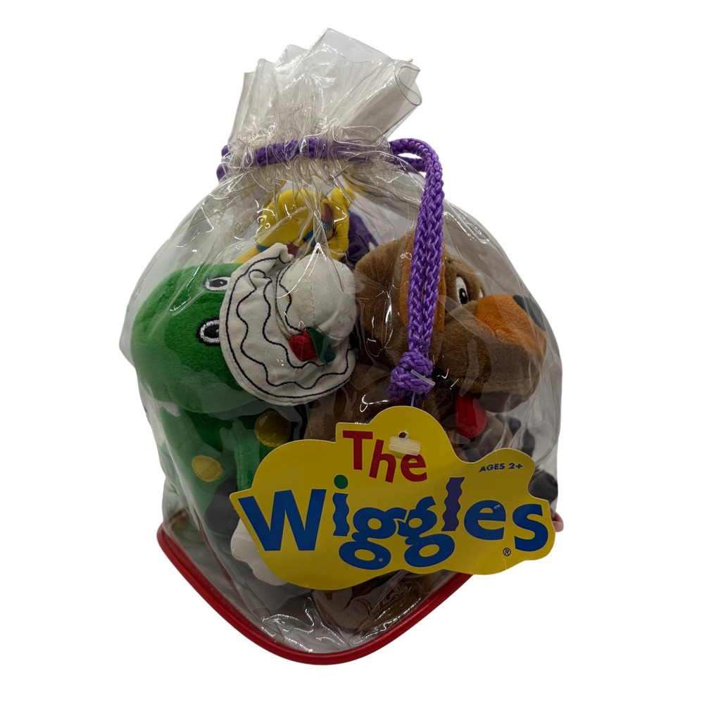 The Wiggles Plush Bean Bag Set 2003 Spin Master Dorothy Wags Henry with Tote Bag